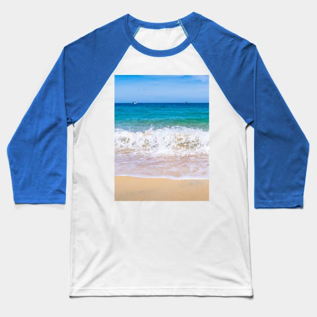 beautiful scenery beach wave Baseball T-Shirt by cloudart2868